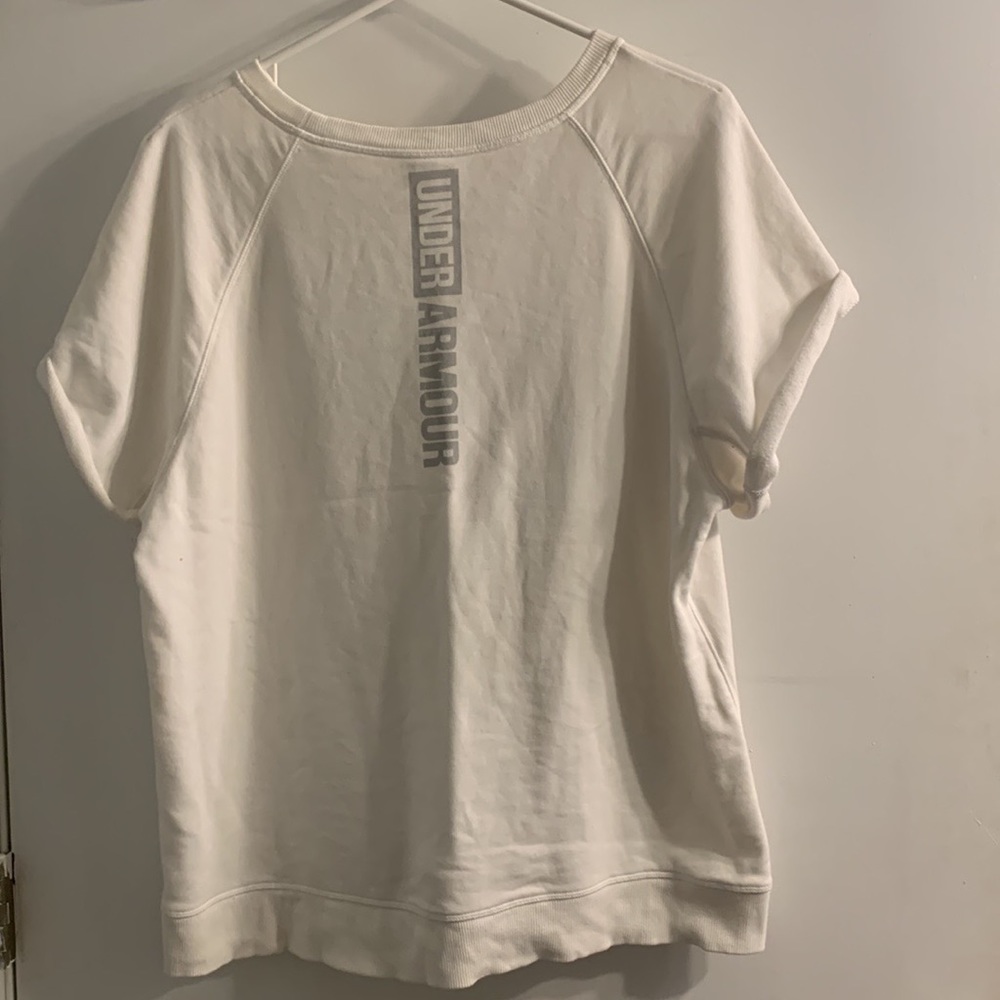 UA white shirt sleeve sweater